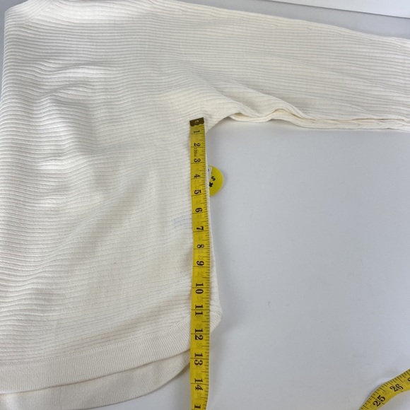 2/$25 NWT White boat neck ribbed long sleeve formal office sweater size Medium - Picture 7 of 8